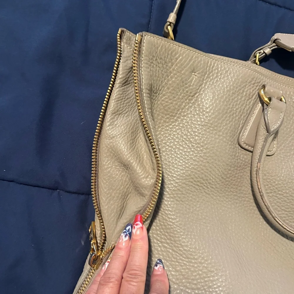 Prada • Taupe Leather Tote Bag • Large - Picture 15 of 16